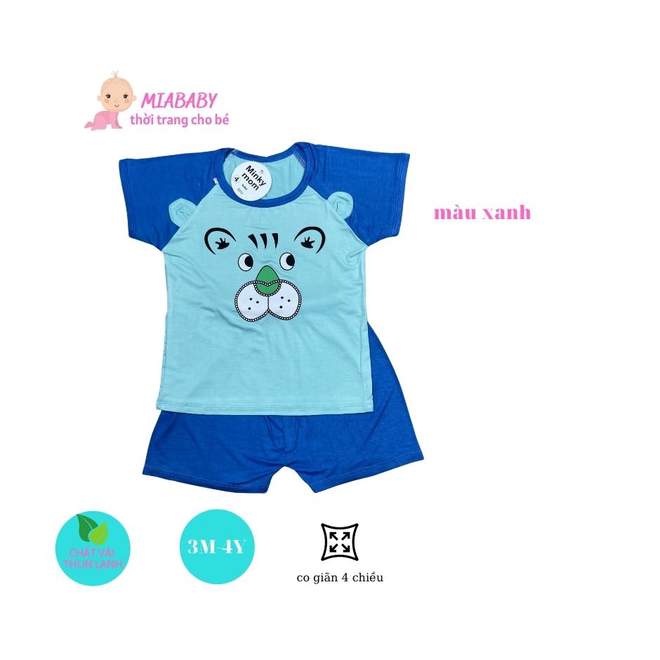 Bộ Cộc Tay Cho Bé In Hình CúnFREE SHIP Bộ Minky Mom Chất Thun Lạnh siêu thoáng mát