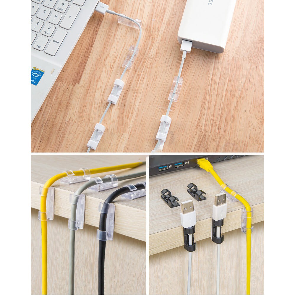Nẹp Dán Tường Cố Định Dây Điện Chống Rối - Kẹp Giữ Dây Cáp Sạc