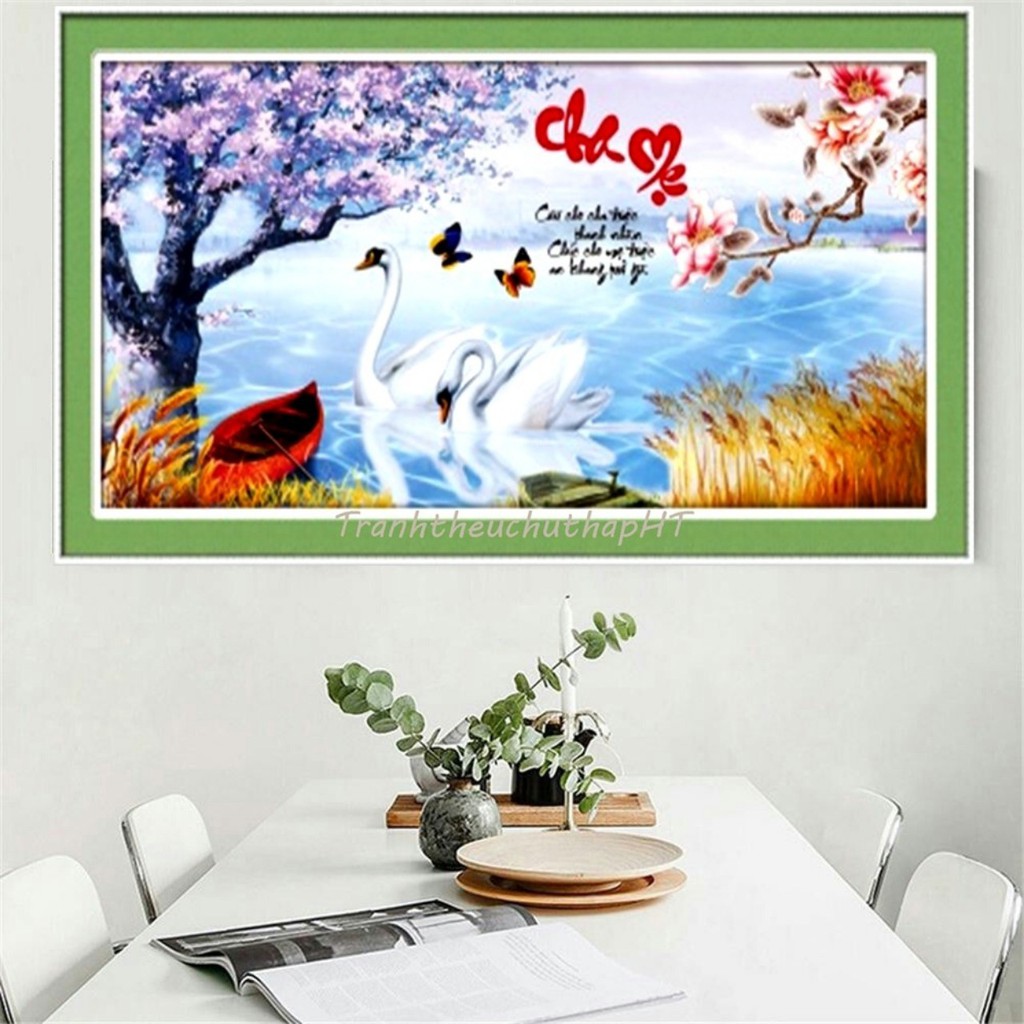 Tranh thêu 3D Cha mẹ 75x38cm LV3247