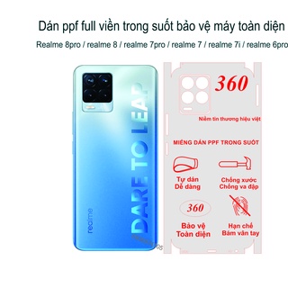 Dán PPF Full viền Realme 8pro / Realme 8 / Realme 7 / Realme 7pro / Realme 6pro / Realme 7i Bảo vệ máy toàn diện