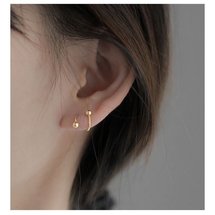 Bông Tai MAYEBE LAVEND Thép Titan Mạ Vàng 18k Hàn Quốc