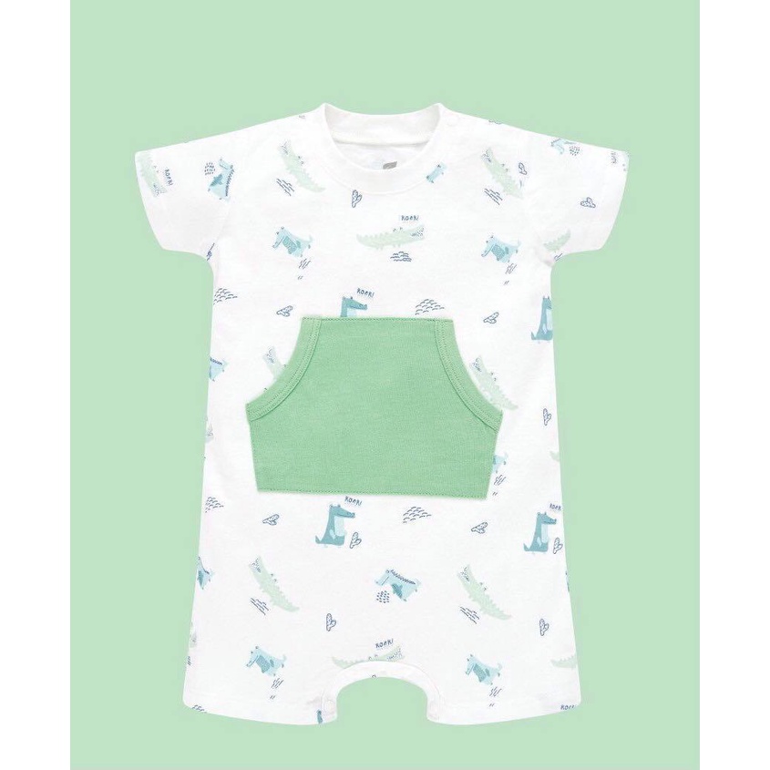 Romper túi bụng in họa tiết trẻ em cotton cao cấp an toàn cho bé Lullaby chính hãng