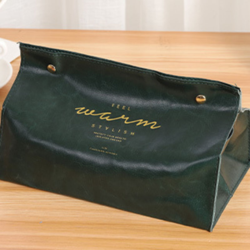 Hộp Đựng Khăn Giấy Để Bàn Bằng Da Thiết Kế Đơn Giản