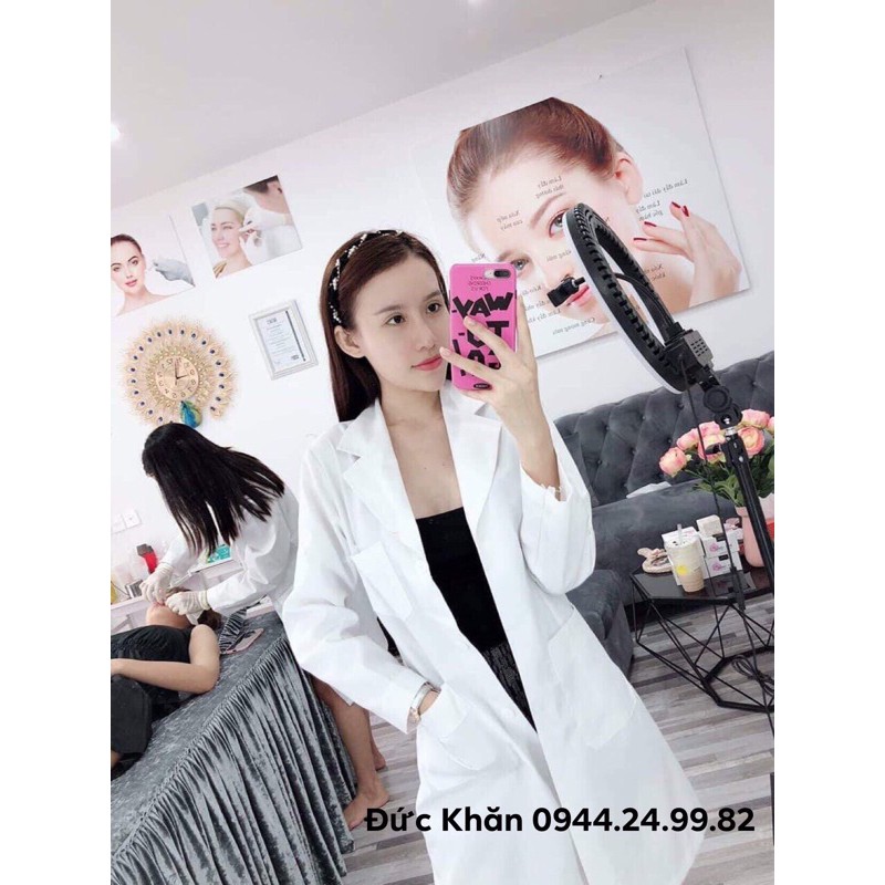 Áo blue kaki cotton Loại 1 trắng