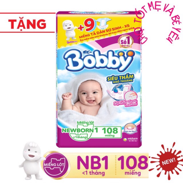 MIẾNG LÓT SƠ SINH BOBBY NEWBORN 1 - 108 MIẾNG