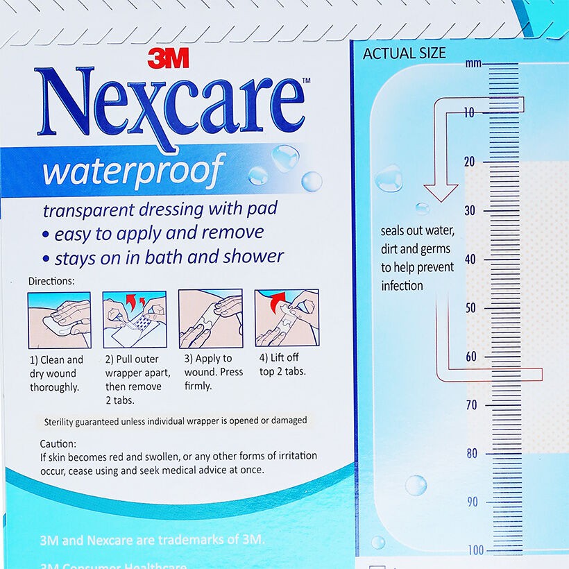 Túi 3 miếng băng keo cá nhân chống thấm nước có gạc Nexcare 3M BKCN-GAC