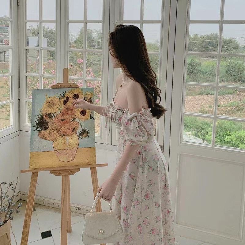 Váy maxi hoa xẻ đùi hàng QCL1 | BigBuy360 - bigbuy360.vn