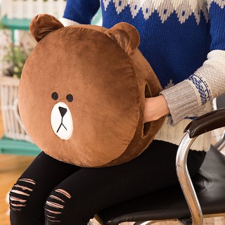 Gối ôm kèm  ủ tay sưởi ấm Line Friends gấu Brown thỏ Cony