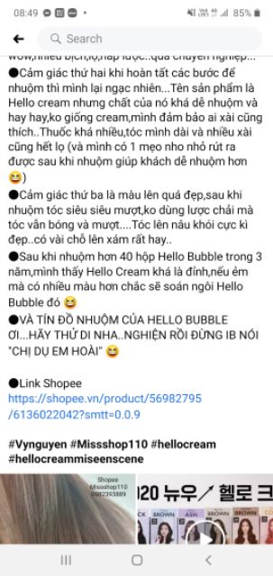 THUỐC NHUỘM TÓC HELLO CREAM BLACK PINK MISE EN SCENE HÀN QUỐC