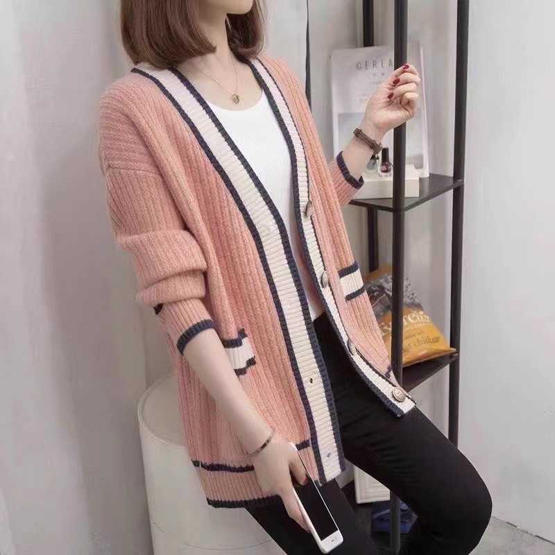 Áo Bầu choàng cardigan dáng dài Chất dày dặnmàu siêu xinhkiểu dáng xuông-phong cách Hàn Quốc freesize