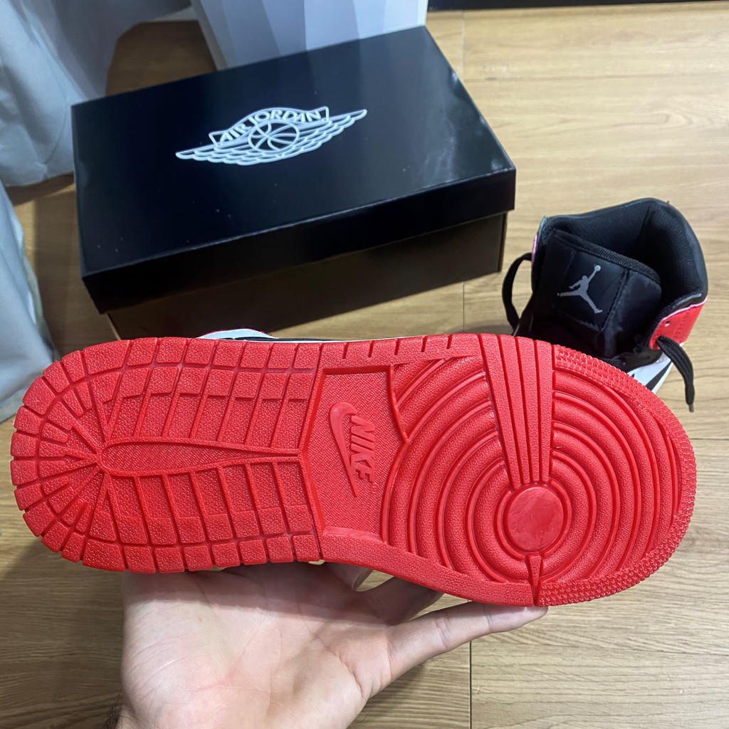 Giày jordan 1 cổ Cao❤️full bill + box❤️ jordan đen đỏ cổ cao [ảnh thật + video] jordan đỏ đen | BigBuy360 - bigbuy360.vn