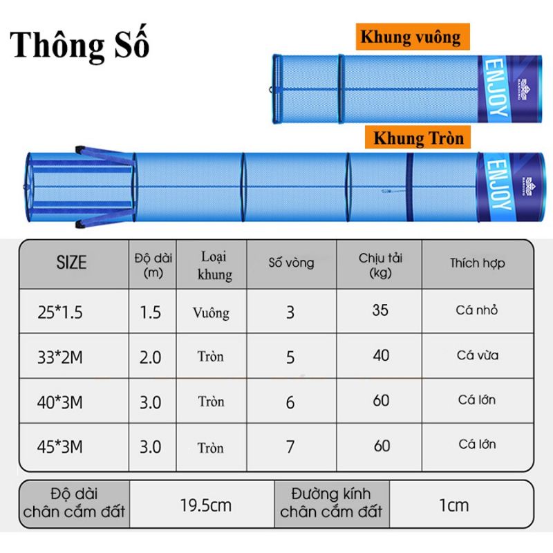 Giỏ Đựng Cá Rọng Đựng Cá Handing Enjoy Hàng Cao Cấp Chuyên Dụng