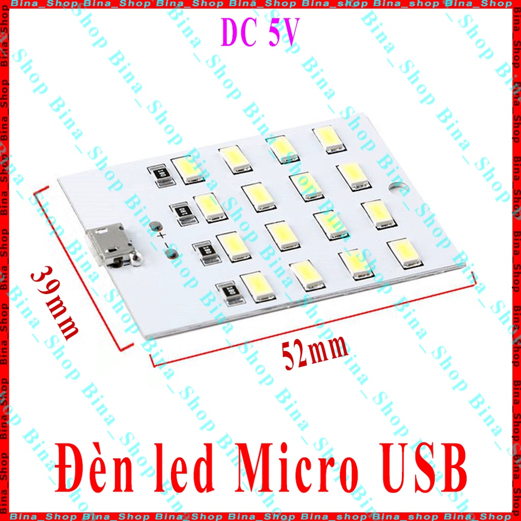 Đèn Led 5V 16 bóng sáng ấm ~6000K~6500K