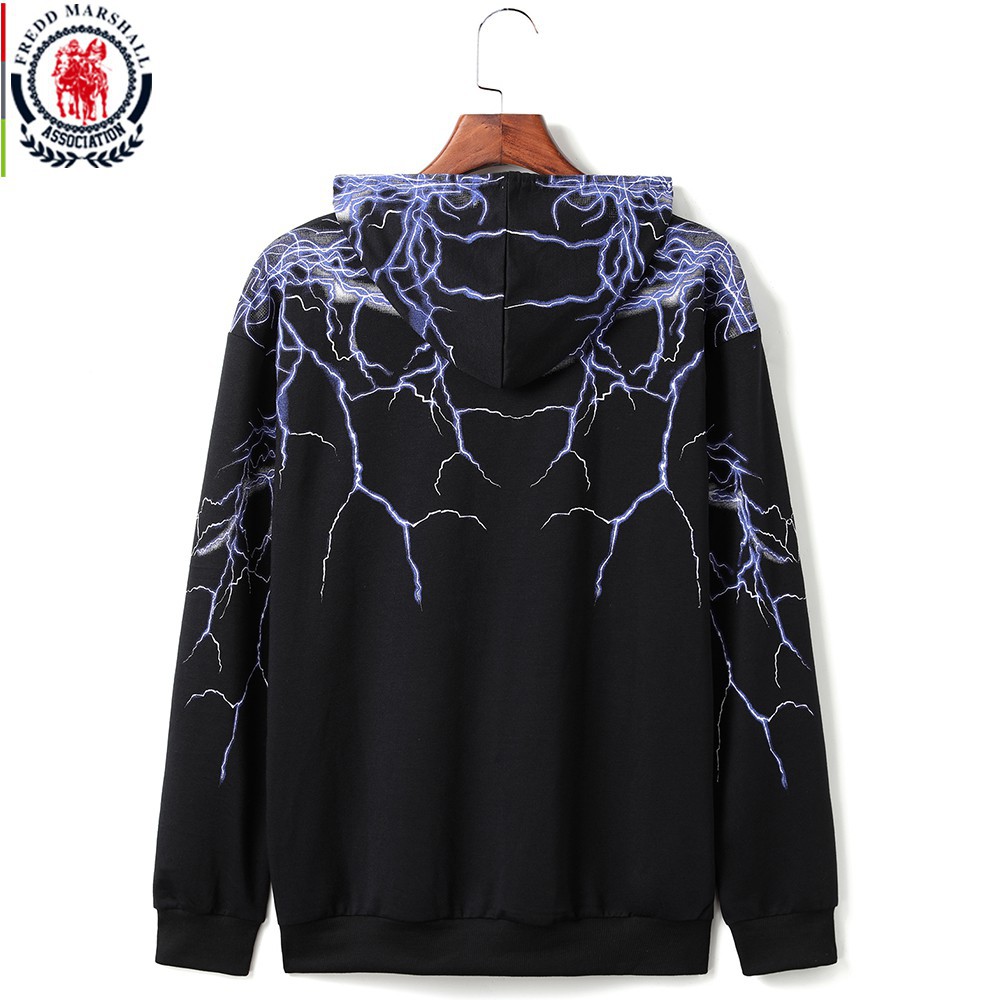 MARSHALL Áo Hoodie Mỏng In Hình Sấm Sét Thời Trang Hip Hop Harajuku Cá Tính Dành Cho Nam 2020 1230