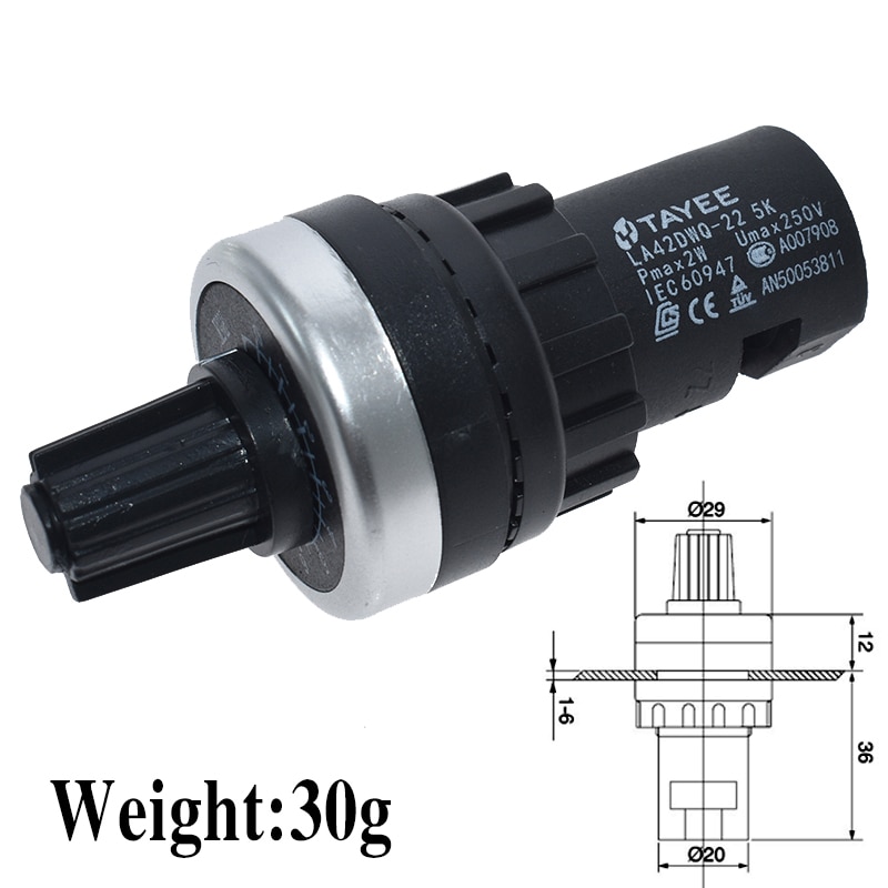 Chiết áp xoay La42Dwq-22 1k 2k 5k 10k 22mm chuyên dụng