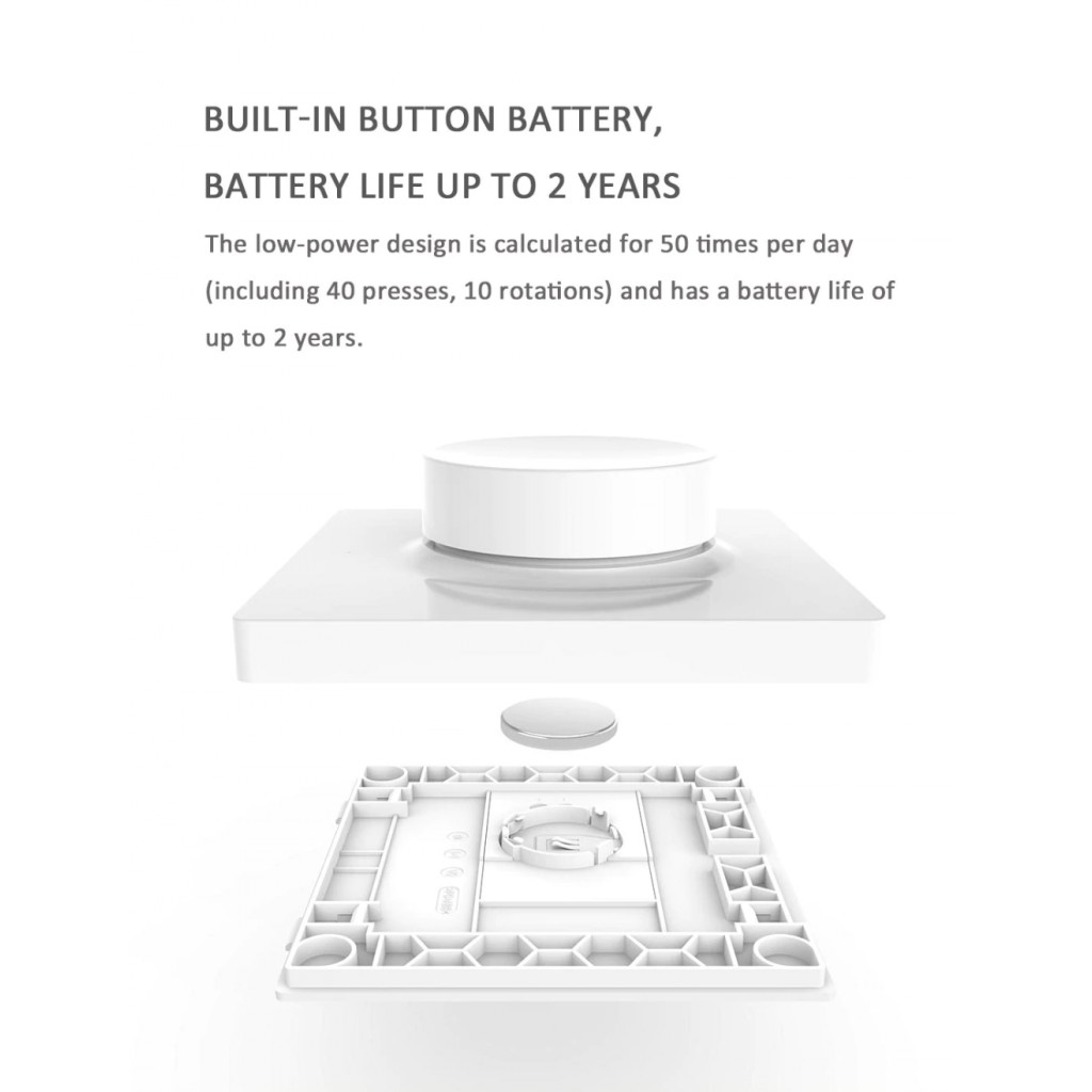 Công tắc đèn thông minh dán tường Smart Dimmer Switch Yeelight - Kết nối không dây Bluetooth với nhiều loại đèn Yeelight