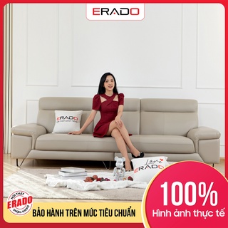 Sofa văng Erado bọc da mã NV32 cho phòng khách chung cư màu be sáng nhập