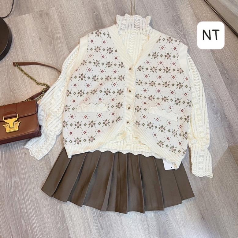 SÉT ÁO GHILE LEN HOA NHÍ + SƠ MI REN CHO NỮ