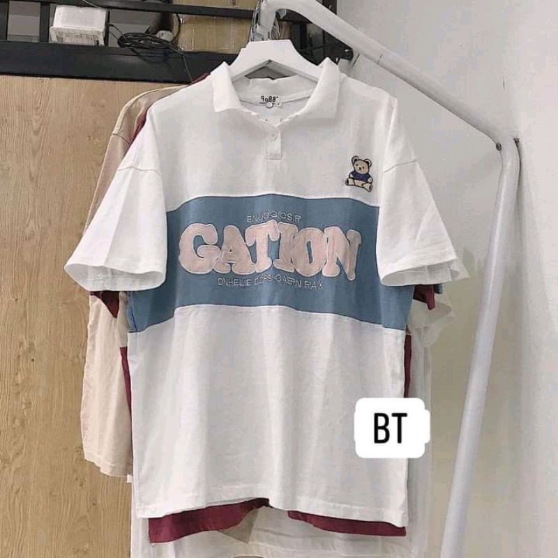 [Rẻ Vô Địch] Áo cotton tay lỡ Unisex -- Áo Polo gấy GATION | BigBuy360 - bigbuy360.vn