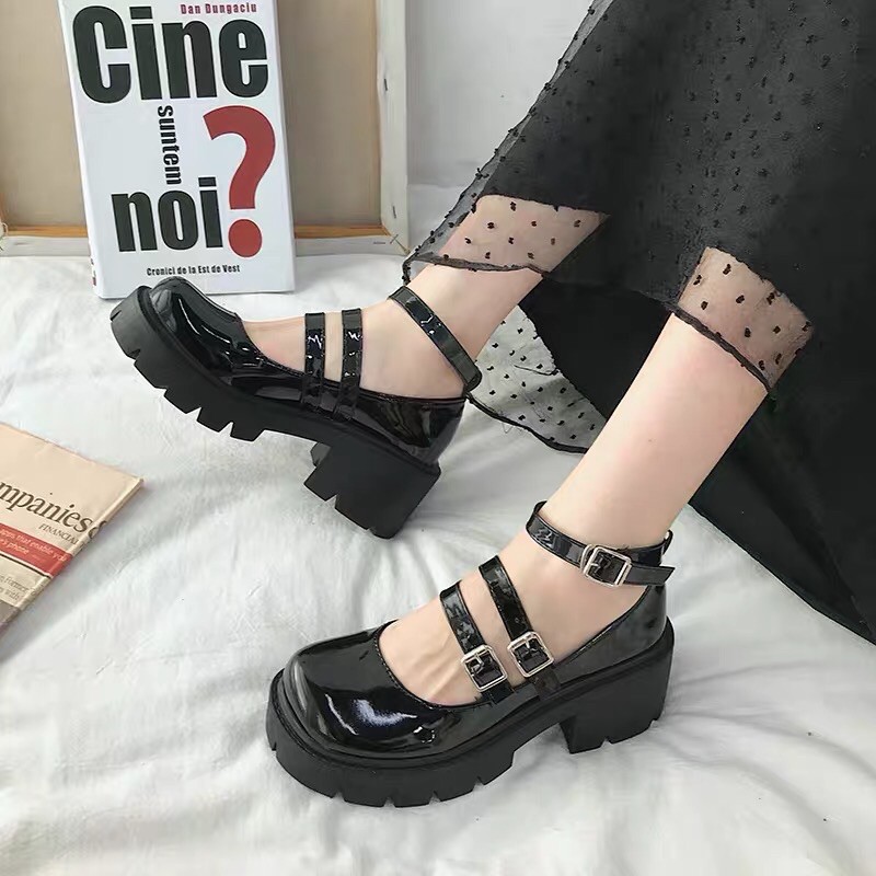 Giày búp bê baby doll độn đế 5cm