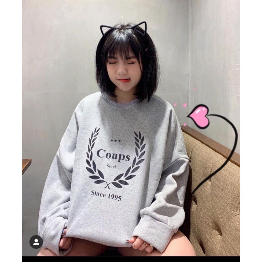 Áo Nỉ sweater hình lá 1995 ONE UNISEX Nam Nữ [FREESHIP] áo nỉ dài tay bồng,thun hoodie form rộng cá tính Ulzzang