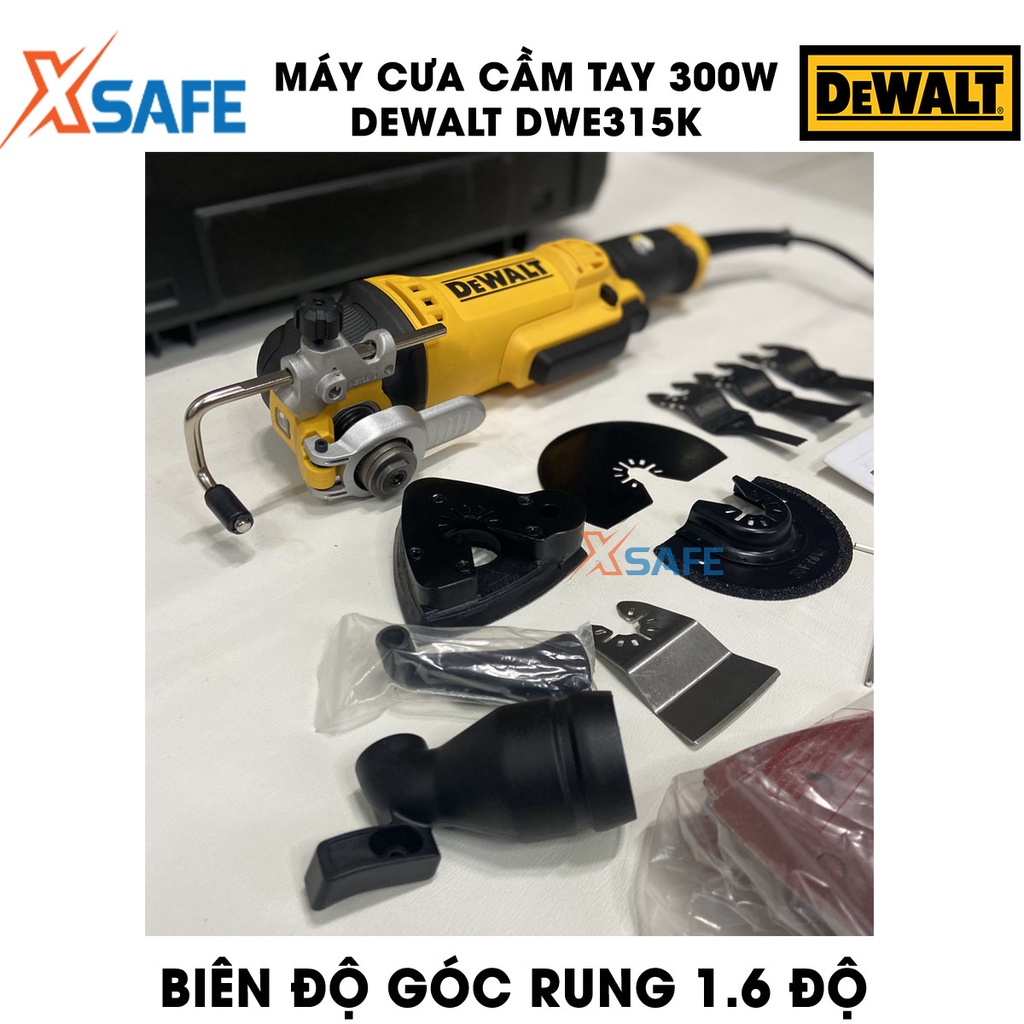 Máy cưa cầm tay 300W DEWALT DWE315K Máy cưa DeWalt chế độ điều tốc trang bị đèn LED, dùng cắt, chà nhám, đánh bóng