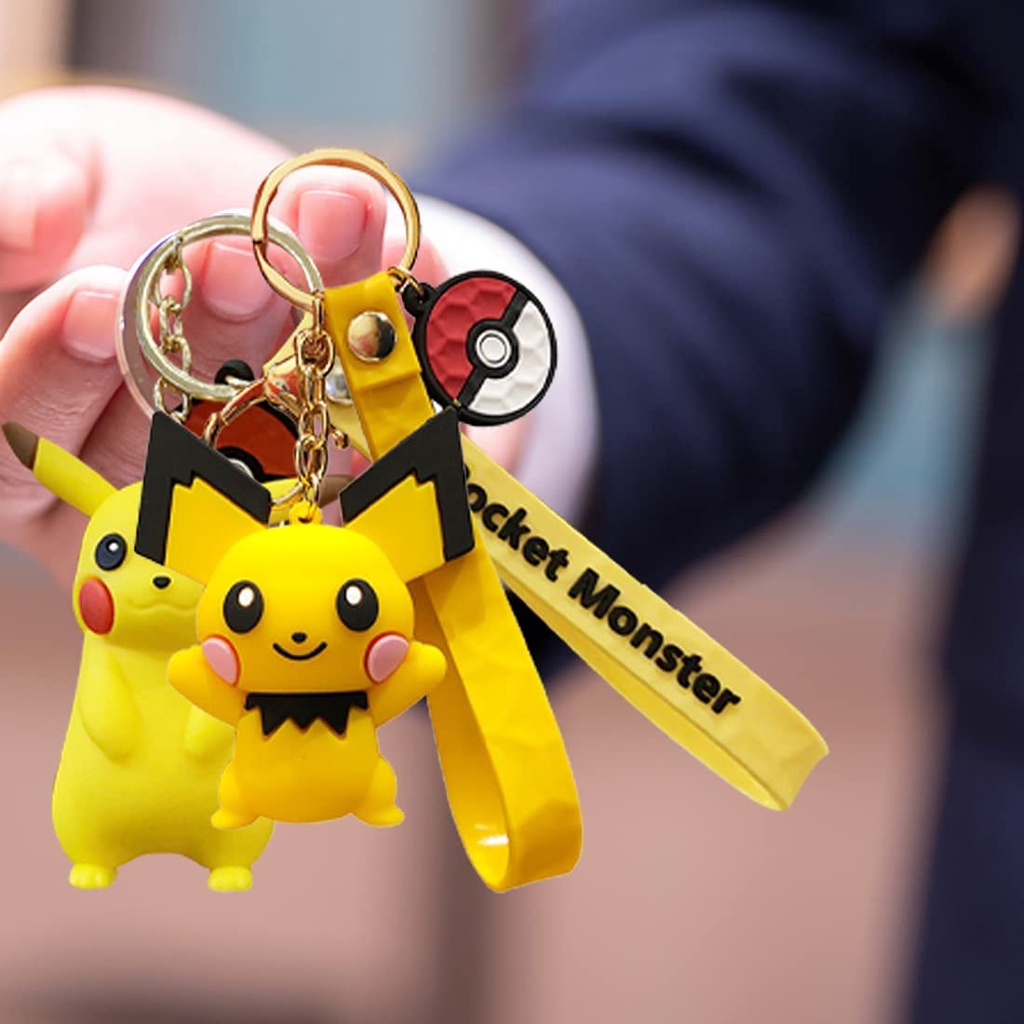 Móc khóa hình Pikachu dễ thương treo túi xách/ cho các cặp đôi