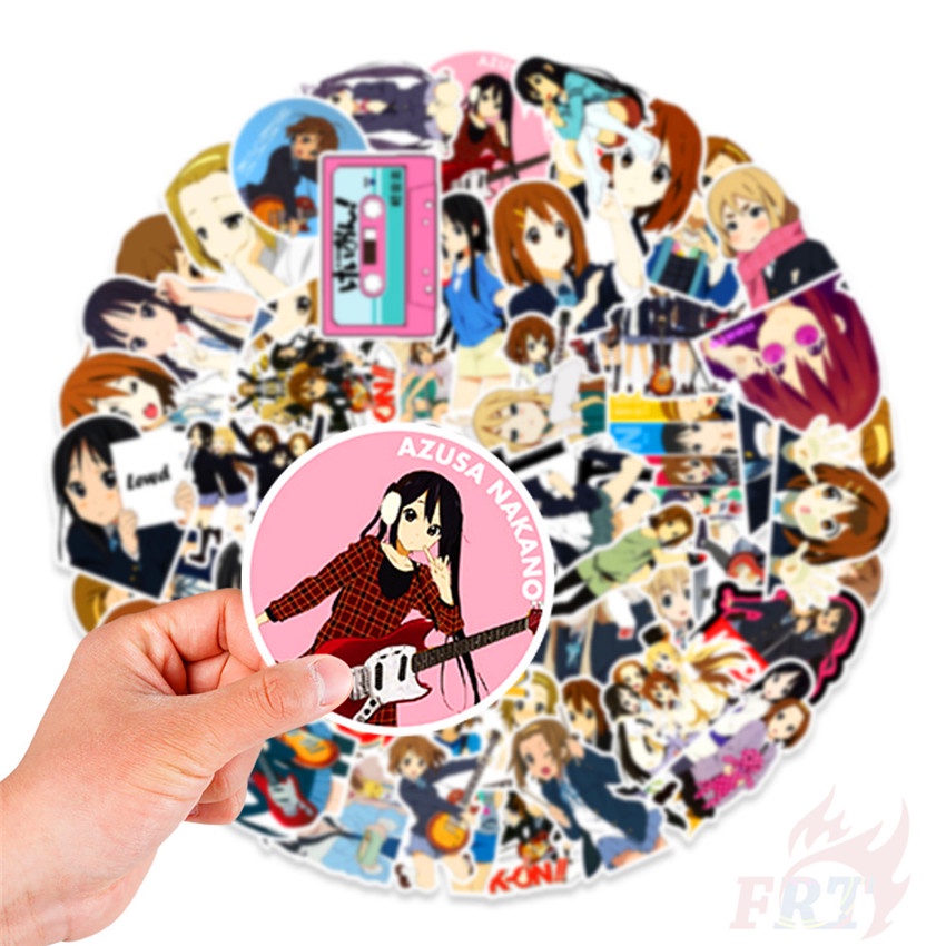 Set 100 miếng dán trang trí chống thấm nước họa tiết hoạt hình K-ON!Hirasawa Yui Series A