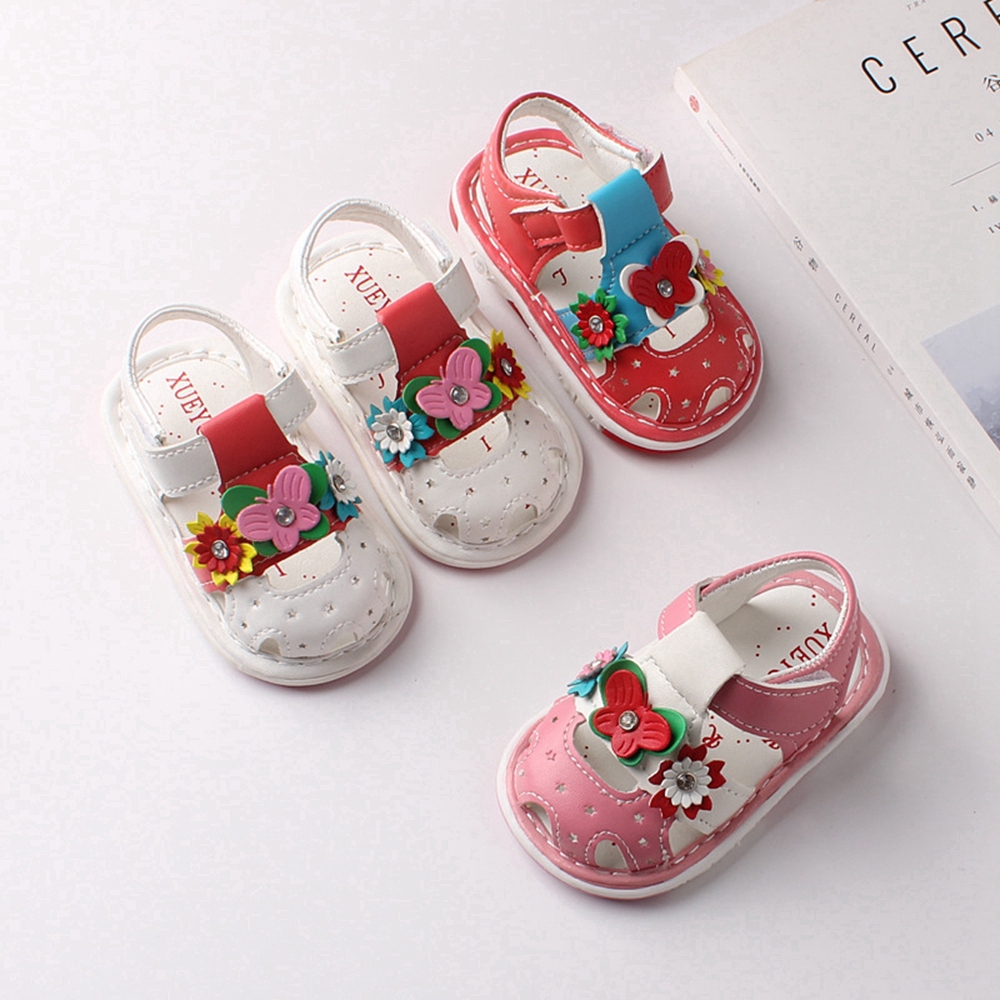 0-2 Years Pre Walker Newborn Shoes for Baby Flower Sandals Girls Infant Toddler Shoes Sandals