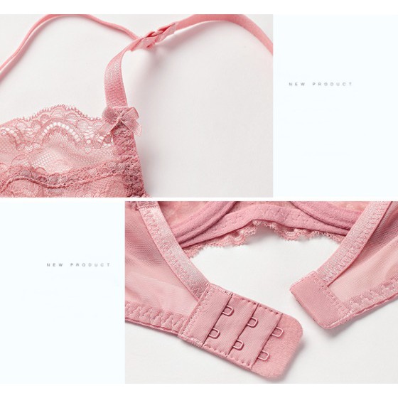 Bộ Đồ Lót Ren Xuyên Thấu Có Gọng Không Đệm Dây Đan Chéo Ngực Siêu Sexy Lacy Bra - B05 | BigBuy360 - bigbuy360.vn