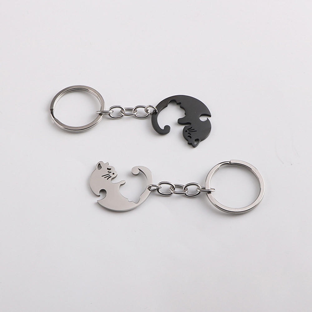 Set 2 Móc Khóa Đôi Hình Trái Tim Khắc Chữ Ý Nghĩa