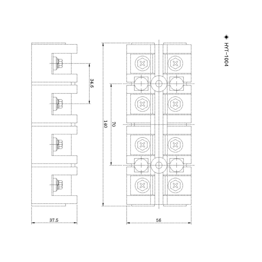 Domino - cầu đấu điện - 4P: 20A, 30A, 60A, 100A Hanyoung Nux