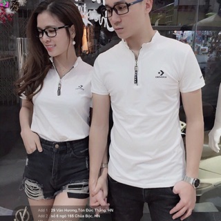 Áo đôi hot dây kéo màu trắng