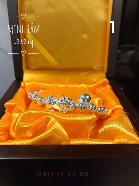 Lắc tay bi trơn tỳ hưu bạc cao cấp