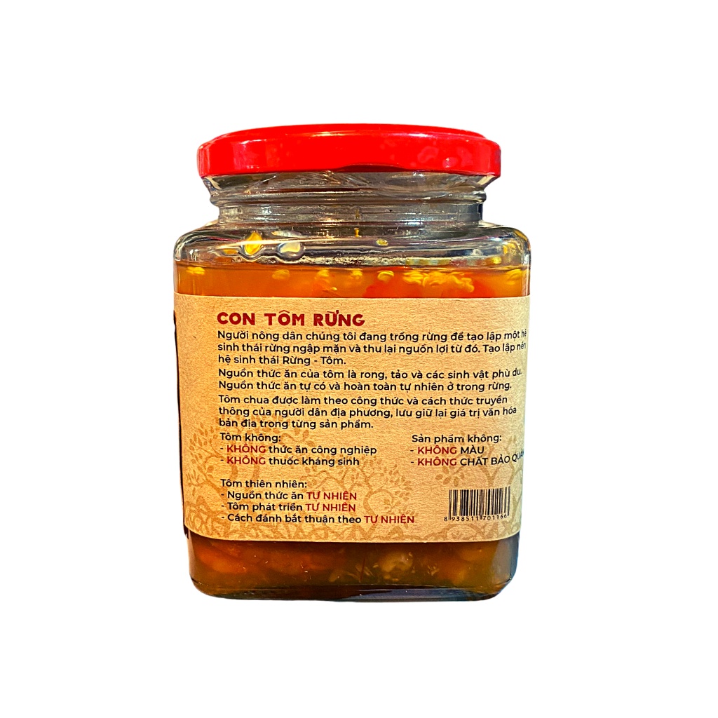 Mắm tôm chua Con Tôm Rừng Cà Mau 400g được làm từ tôm tự nhiên đánh bắt KHÔNG chứa phụ gia, chất bảo quản