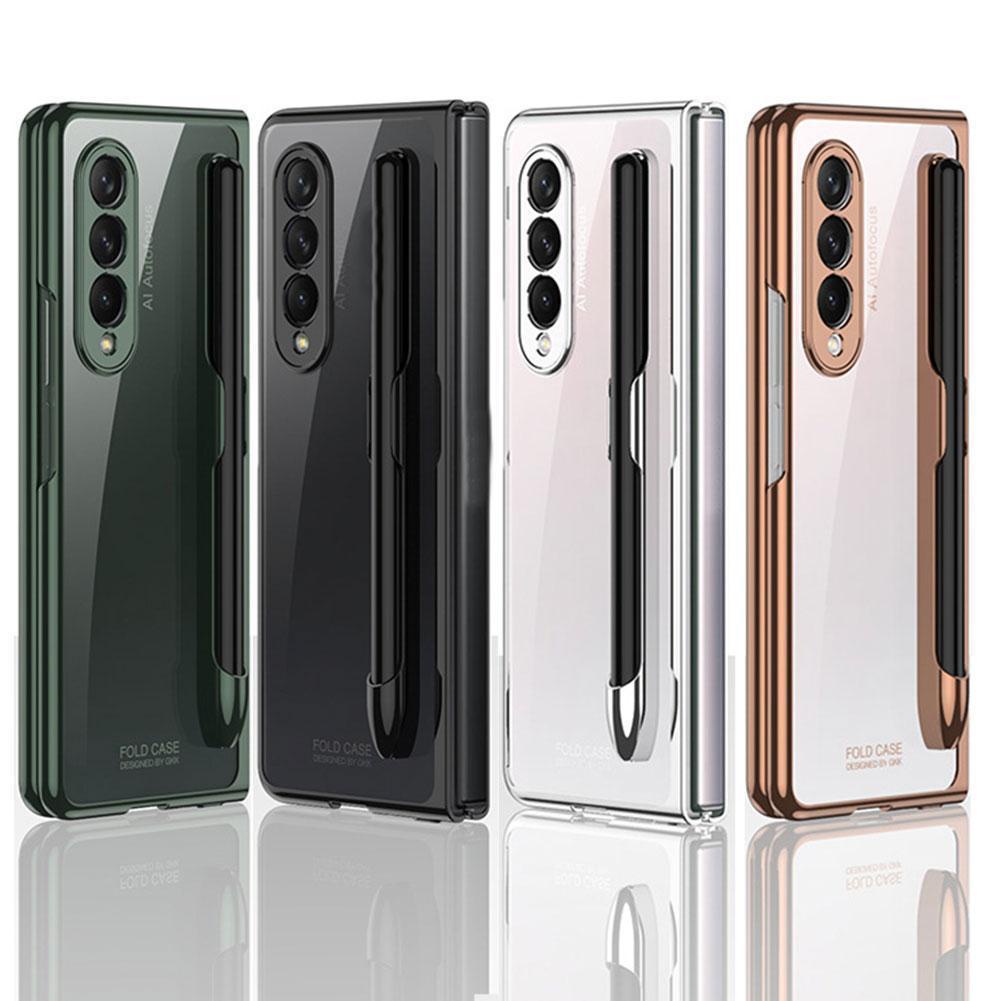 Bao Da Điện Thoại Nắp Gập Có Ngăn Đựng Bút S Màu Trong Suốt Mẫu Mới Cho Samsung Galaxy Z Fold 3/W22 Flip E1O4