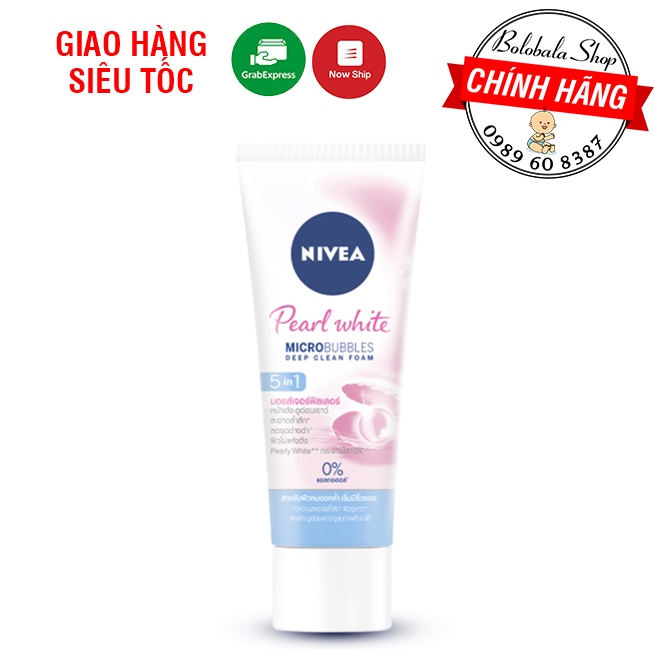 Sữa rửa mặt NIVEA tinh chất ngọc trai trắng da Pearly White 20g