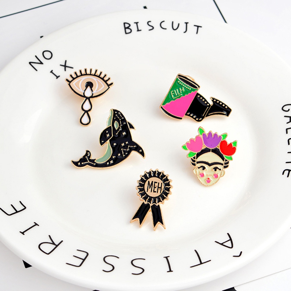 Ghim cài áo kim loại tạo hình thời trang Unisex