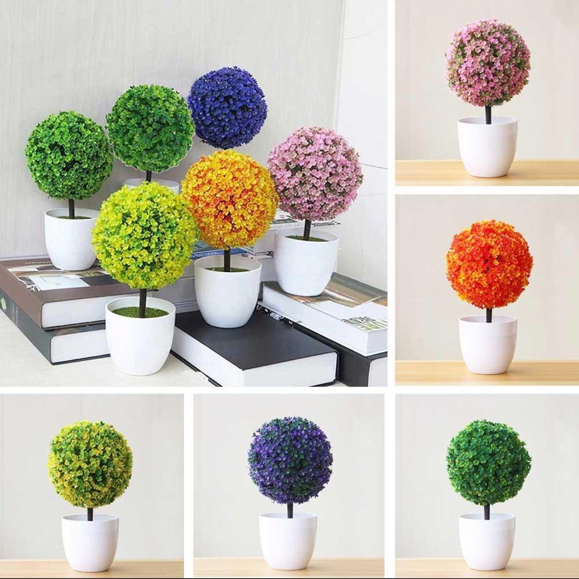 Chậu hoa giả để bàn trang trí cẩm tú cầu,chậu hoa decor trang trí siêu đẹp C94