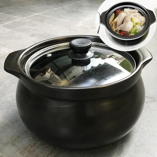 Nồi đất hầm thịt, gà thuốc bắc 4 lít (Đen)