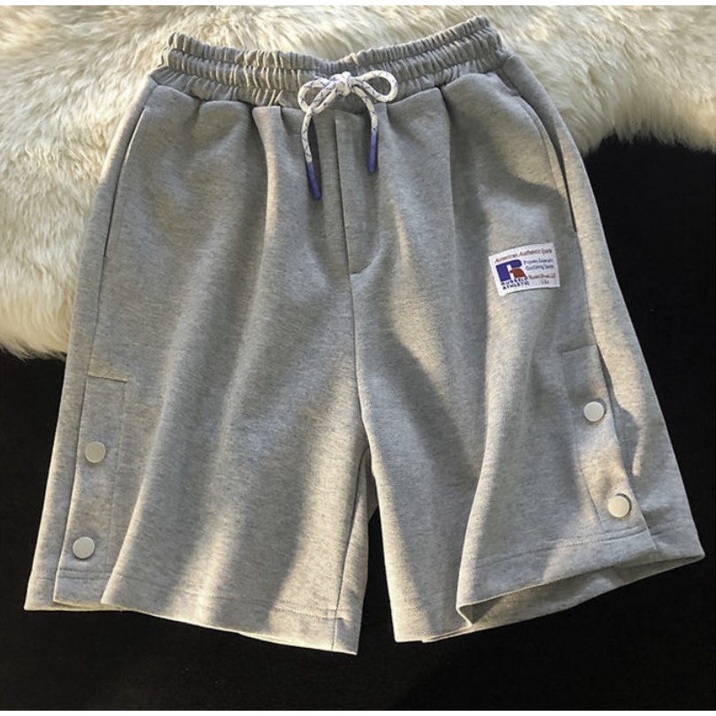 Quần đùi Unisex mùa hè kiểu dáng Basic eo chun phong cách thể thao năng động | BigBuy360 - bigbuy360.vn