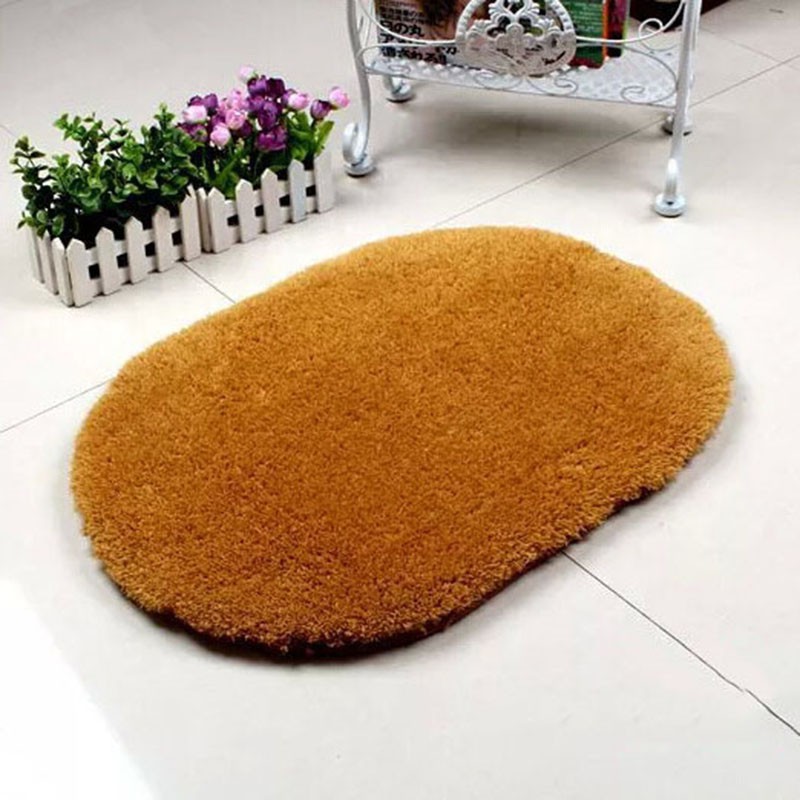 Thảm nhà tắm bằng chất liệu Microfiber chống trượt hình oval
