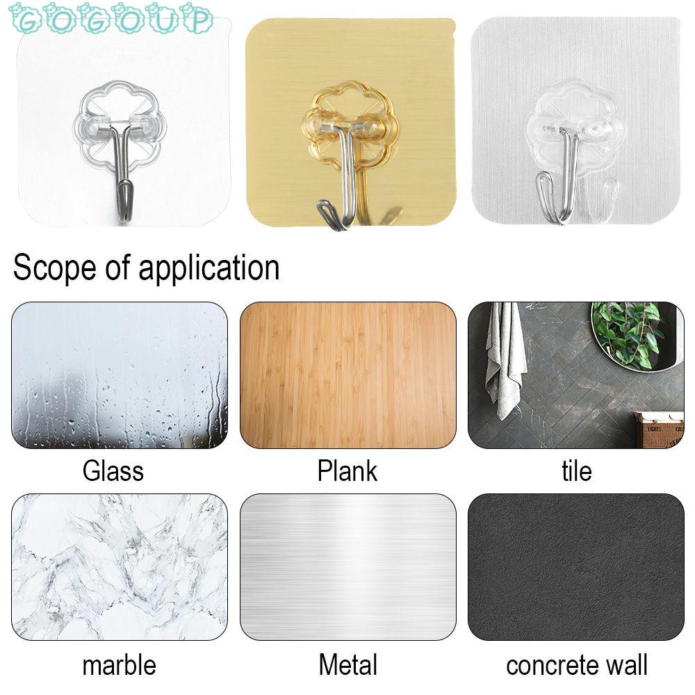 Set 10 Móc Treo Đồ Dính Tường Trong Suốt Đa Năng