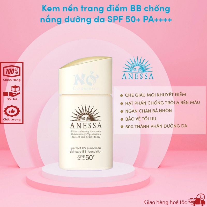 Kem nền trang điểm BB chống nắng dưỡng da Anessa SPF 50+ PA ++++ 25ml