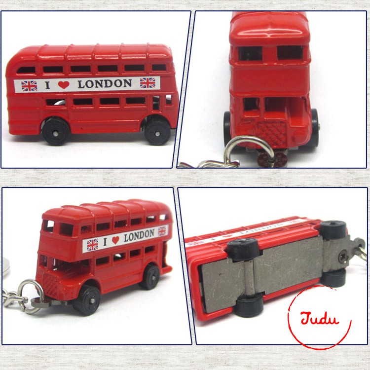 Móc Khóa Balo Cao Cấp Phong Cách Anh Quốc Bằng Kim Loại (Bus, Telephone Booth)