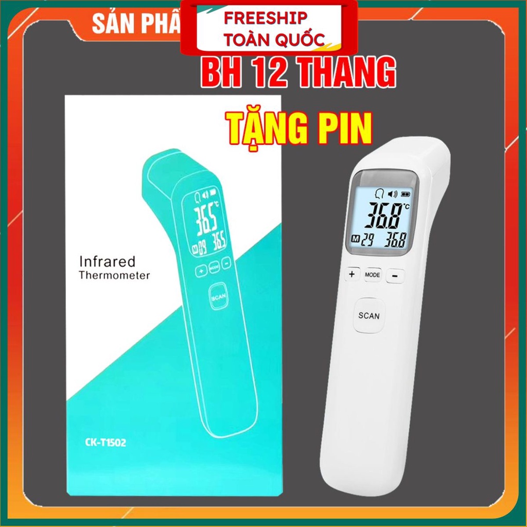 Nhiệt kế điện tử hồng ngoại cảm ứng đo trán đa năng CKT-1502, CK-T1803