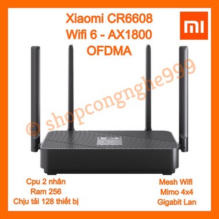 chuẩn WIFI 6 AX1800 Mesh Lan Gigabit 4 anten chịu tải 128 máy