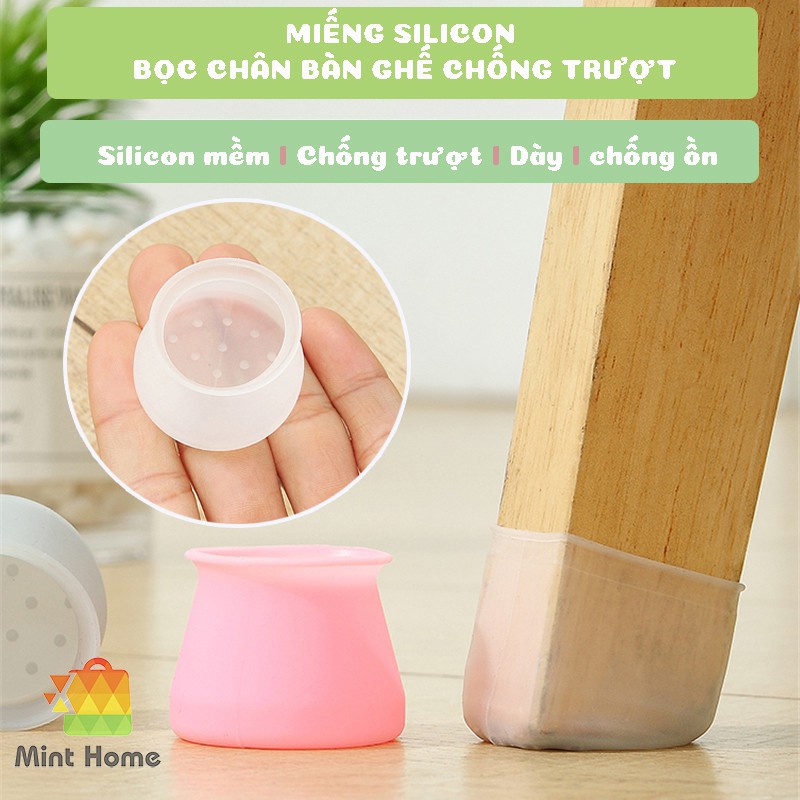 [Mã LIFE1404ALL50K giảm 10% đơn 200K] 4 Miếng lót sàn nhà bọc chân ghế, bọc chân bàn silicon, cao su