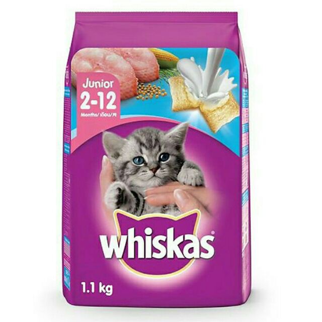 Combo 3 gói Thức ăn mèo con Whiskas vị cá biển túi 1.1kg