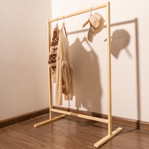 Kệ treo quần áo thanh đơn gỗ thông Tee Decor -  Giá treo quần áo thanh đơn decor nhà cửa kiểu Hàn, bền đẹp - Bh 1 năm